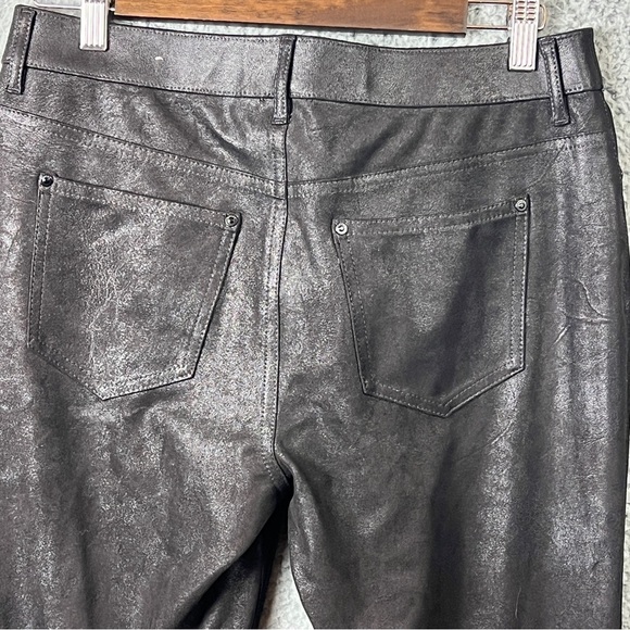 Chico's The Ultimate Fit Jeggings Faux Leather Leggings Black Slim Chico's sz 0 - Picture 3 of 11
